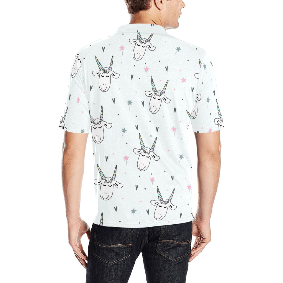 Cute goat design pattern Men's All Over Print Polo Shirt