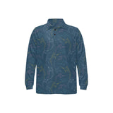 Swordfish Pattern Print Design 02 Men's Long Sleeve Polo Shirt