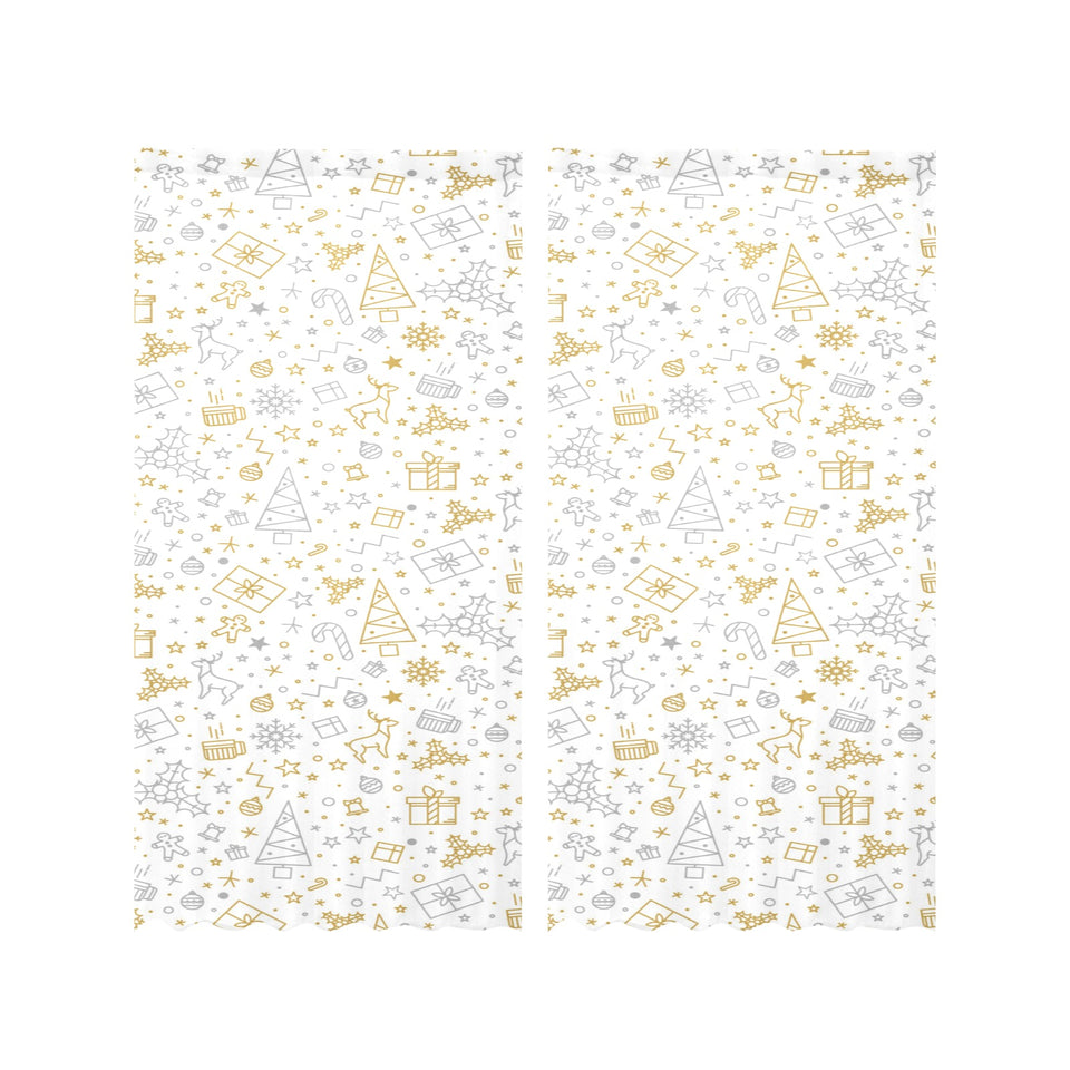 Christmas tree Christmas element Silver gold patte Gauze Curtain