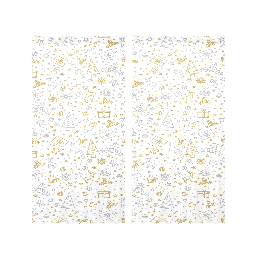 Christmas tree Christmas element Silver gold patte Gauze Curtain