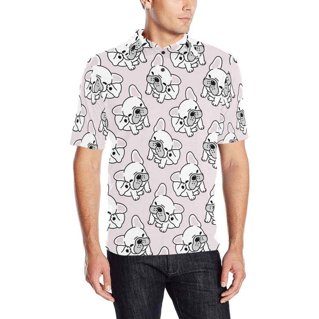 Cute french bulldog pattern Men's All Over Print Polo Shirt