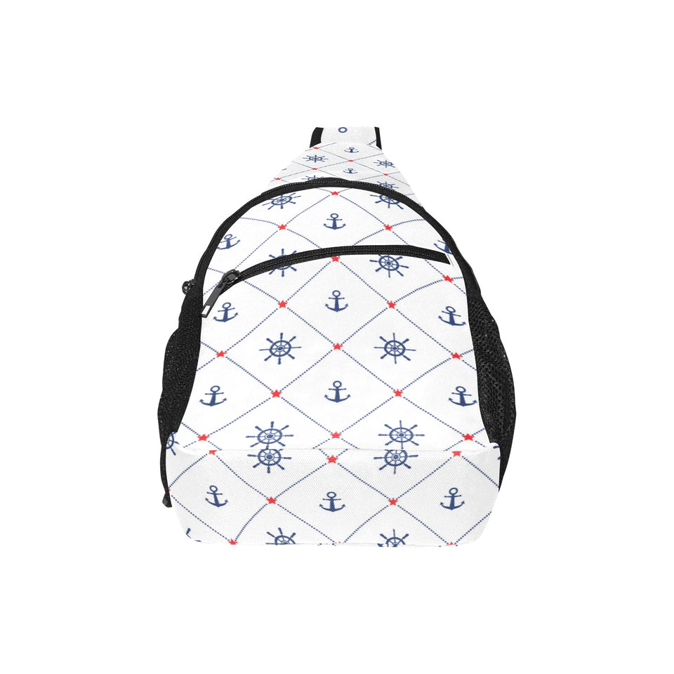 Anchor rudder nautical design pattern All Over Print Chest Bag