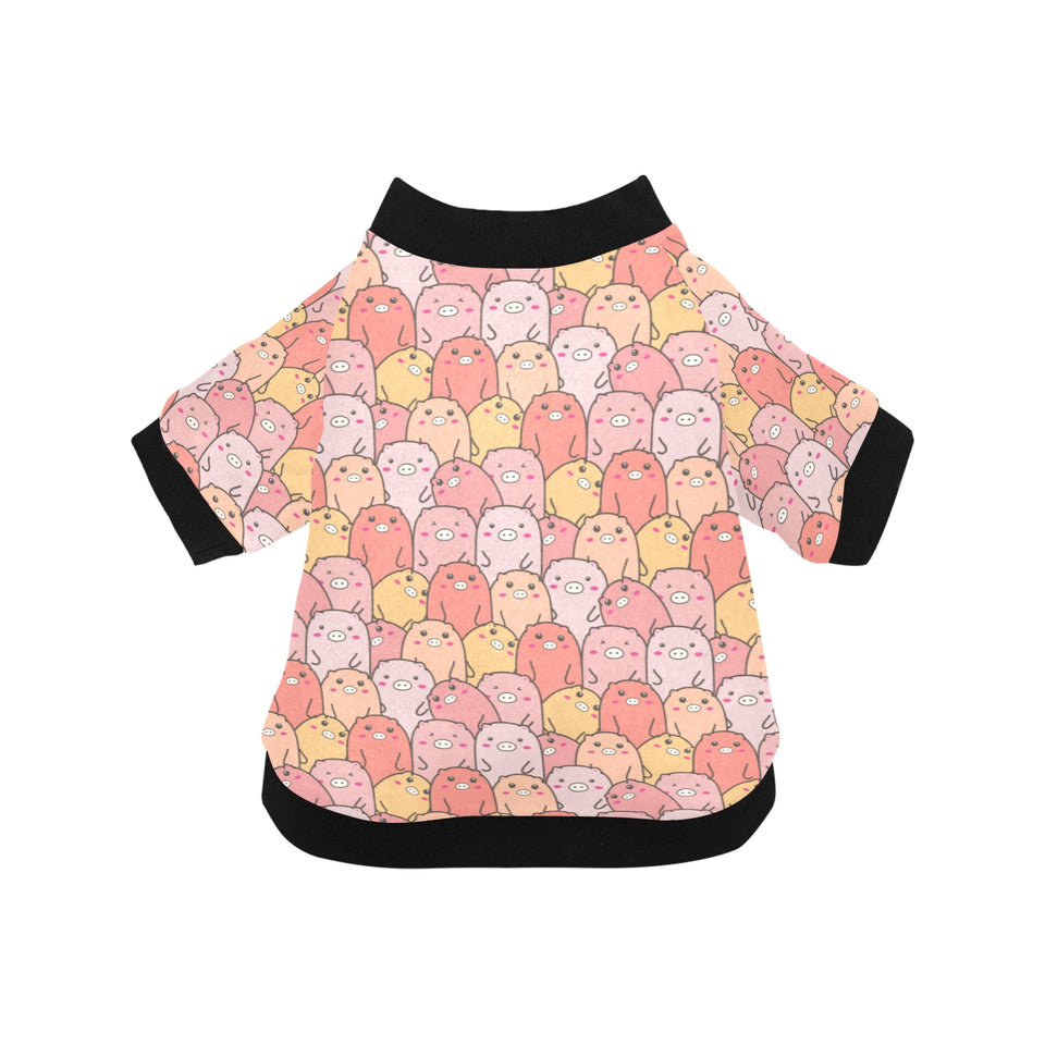 Pig Pattern Print Design 04 All Over Print Pet Dog Round Neck Fuzzy Shirt