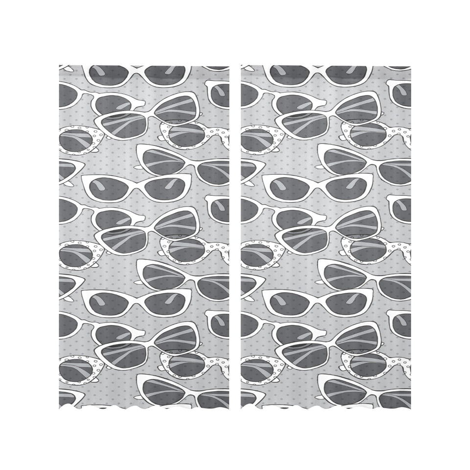 Sun Glasses Pattern Print Design 04 Gauze Curtain
