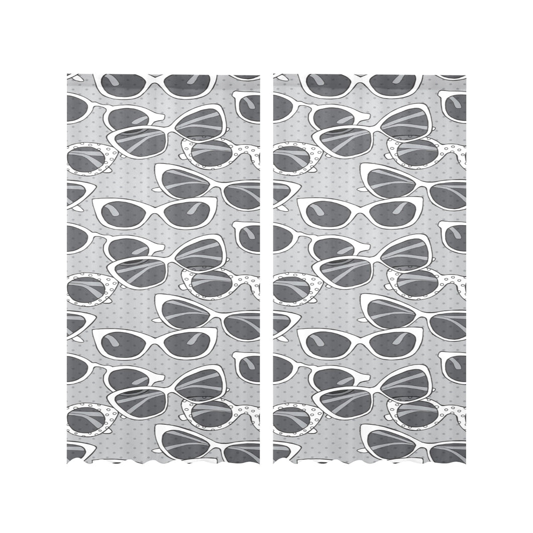 Sun Glasses Pattern Print Design 04 Gauze Curtain
