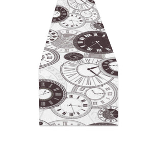 Classic vintage clock pattern Table Runner