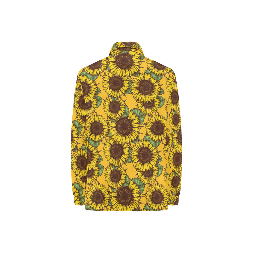 Sunflower pattern Women's Long Sleeve Polo Shirt