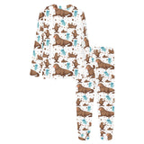 sea lion Seals jellyfish pattern Women's All Over Print Pajama Set