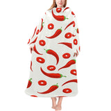 Chili pattern Blanket Robe with Sleeves