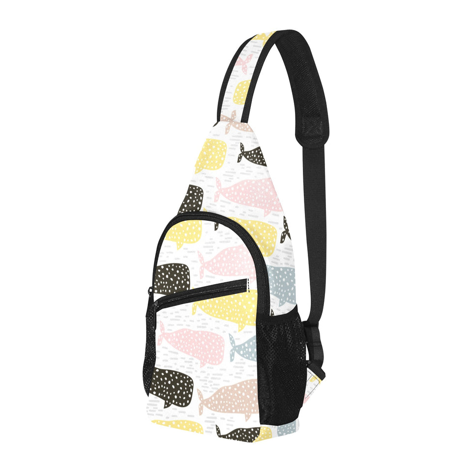 Whale dot pattern All Over Print Chest Bag