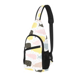 Whale dot pattern All Over Print Chest Bag