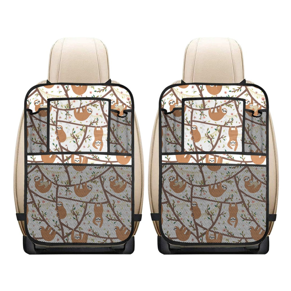 Sloths hanging on the tree pattern Car Seat Back Organizer