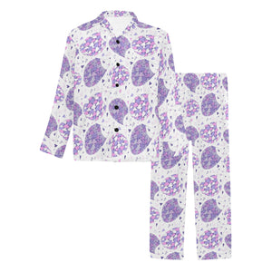 Hedgehog Pattern Print Design 05 Men's Long Pajama Set