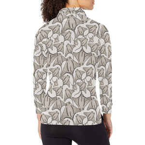 Stingray Pattern Print Design 05 Women's Long Sleeve Polo Shirt