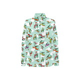 Helicopter design pattern Women's Long Sleeve Polo Shirt