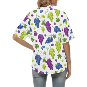 Grape pattern Women's All Over Print Hawaiian Shirt