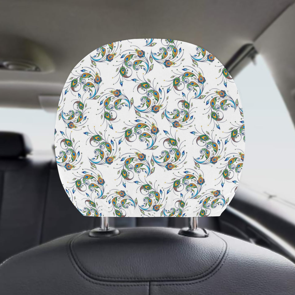 Peacock feather pattern Car Headrest Cover