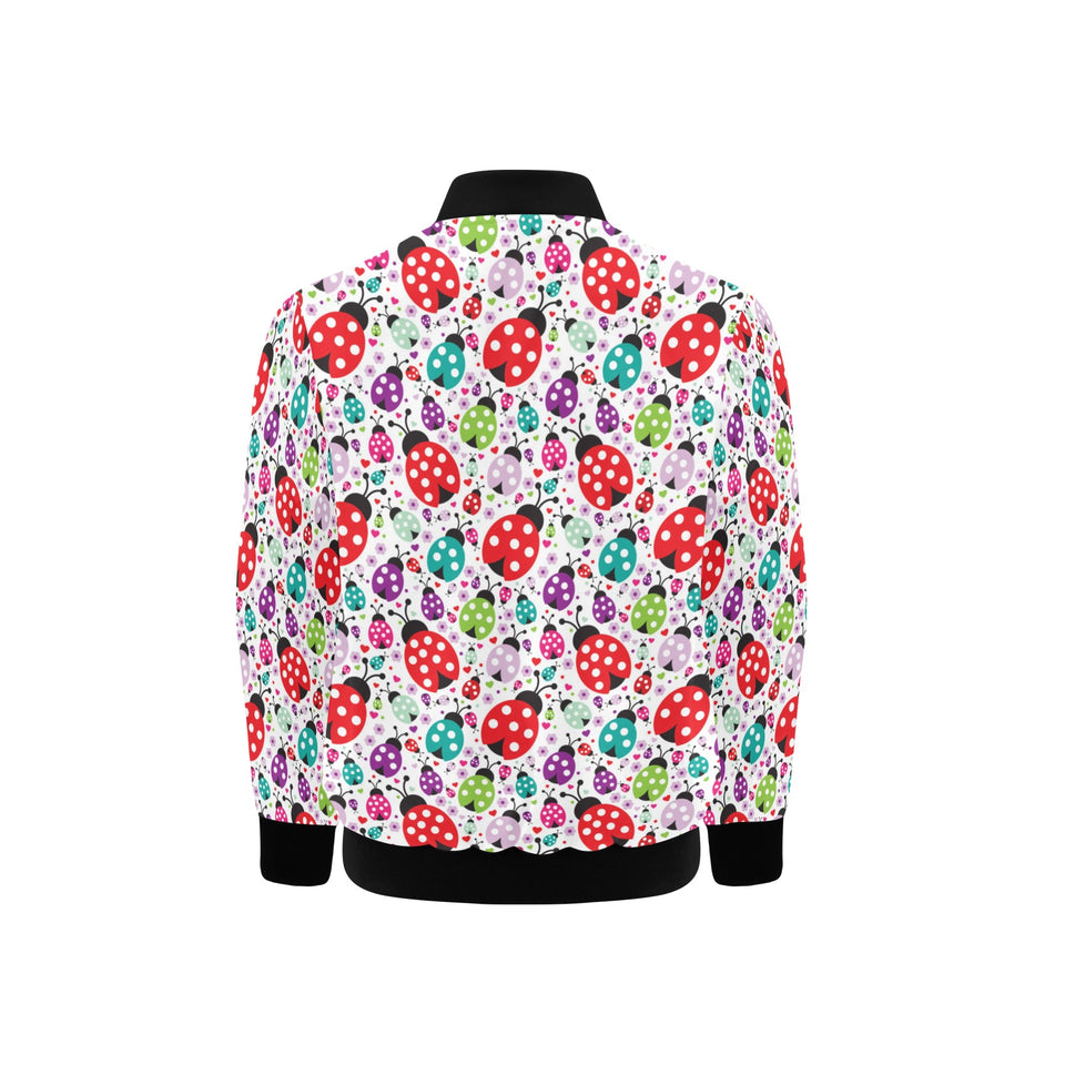 Ladybug Pattern Print Design 03 Kids' Boys' Girls' Bomber Jacket
