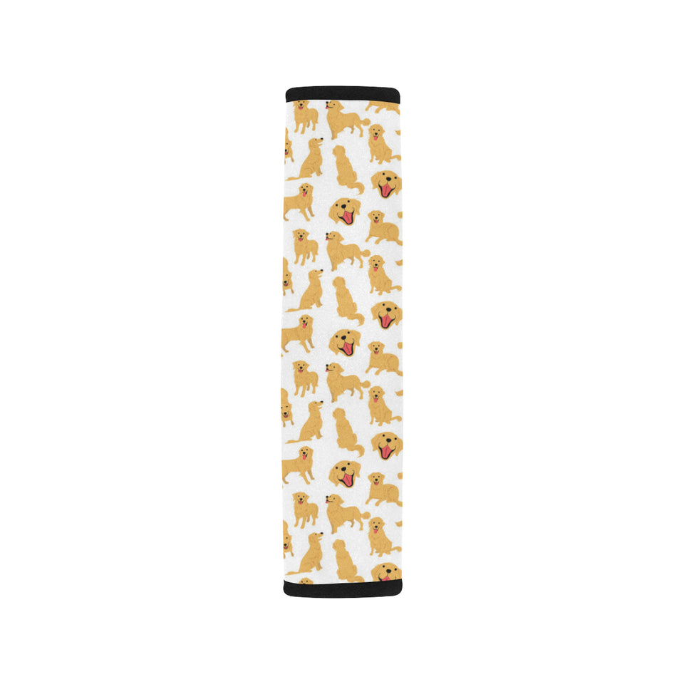 Golden Retriever Pattern Print Design 05 Car Seat Belt Cover