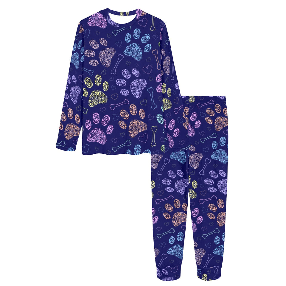 Dog Paws Pattern Print Design 02 Women's All Over Print Pajama Set