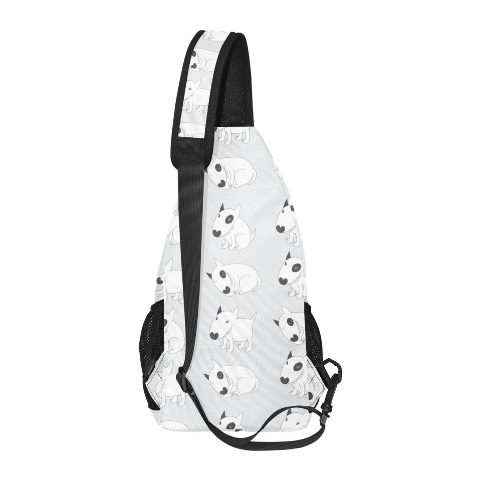 Bull Terrier Pattern Print Design 01 All Over Print Chest Bag
