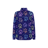 Dog Paws Pattern Print Design 02 Women's Long Sleeve Polo Shirt