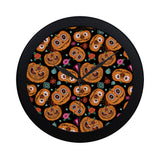 Pumpkin flowers spiderweb Halloween theme Elegant Black Wall Clock