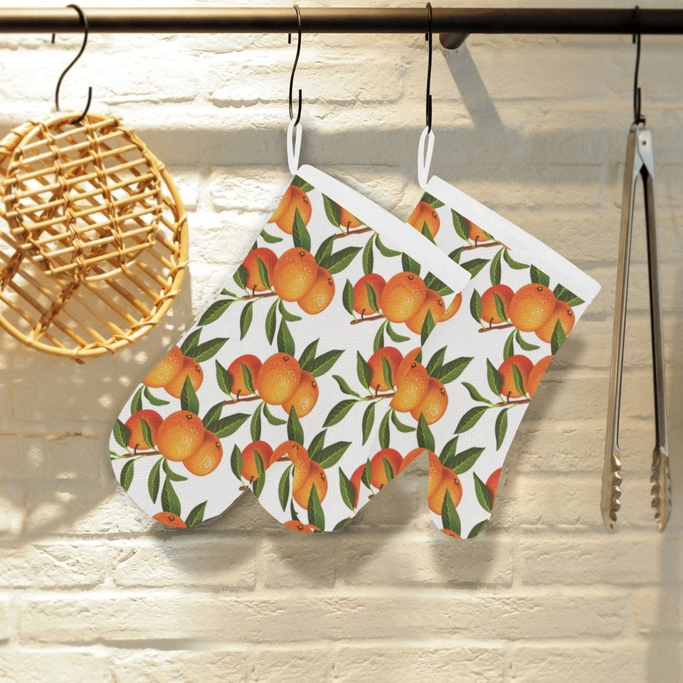 Oranges pattern background Heat Resistant Oven Mitts