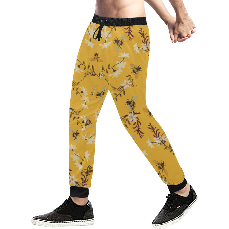 Bee flower pattern Unisex Casual Sweatpants
