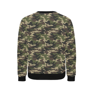 Dark Green camouflage pattern Men's Crew Neck Sweatshirt