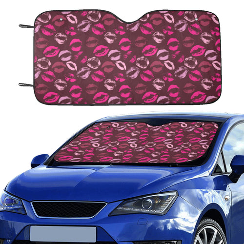 Lips Pattern Print Design 03 Car Sun Shade