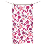 pink sketch tulip pattern Bath Towel