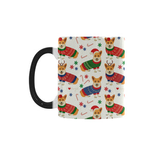 Corgi Christmas Pattern Morphing Mug Heat Changing Mug