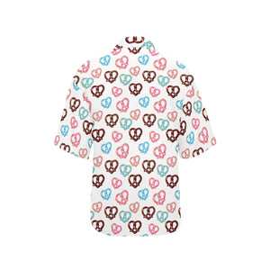 Pretzels Pattern Print Design 04 Women's All Over Print Hawaiian Shirt