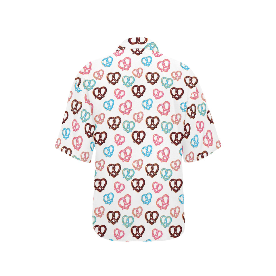 Pretzels Pattern Print Design 04 Women's All Over Print Hawaiian Shirt