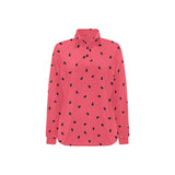 watermelon texture background Women's Long Sleeve Polo Shirt