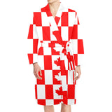 Canada Pattern Print Design 05 Men's Long Sleeve Belted Night Robe