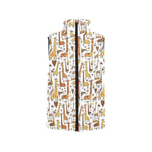 Giraffe Pattern Print Design 04 Men's Padded Vest