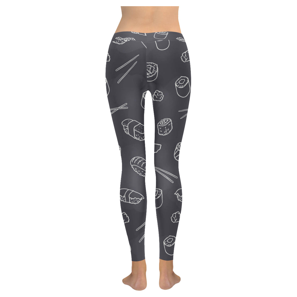 sushi pattern black background Women's Legging Fulfilled In US
