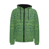 Crocodile Skin Printed Men's Padded Hooded Jacket