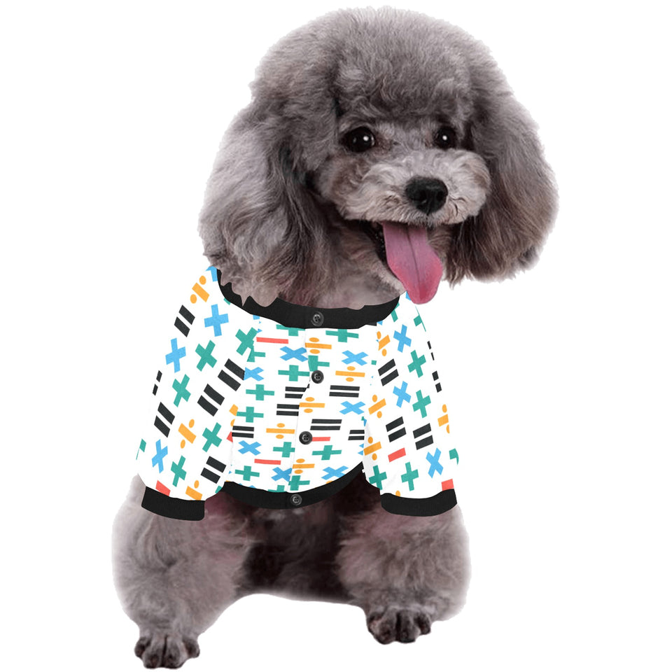 Math Pattern Print Design 05 All Over Print Pet Dog Round Neck Fuzzy Shirt