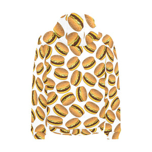 Hamburger Pattern Print Design 03 Men's Padded Hooded Jacket