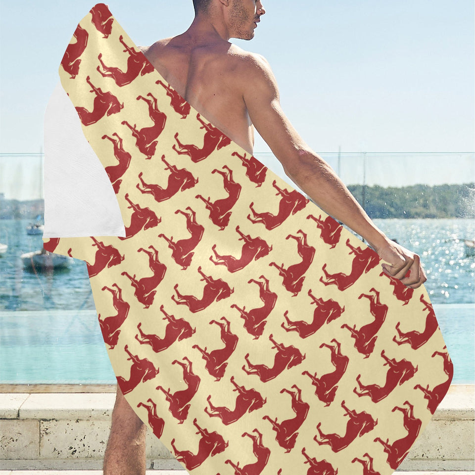 Greyhound Pattern Print Design 04 Beach Towel