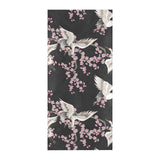 Japanese crane pink sakura pattern Beach Towel