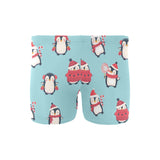 Cute penguin christmas design pattern Men's Swimming Trunks