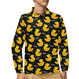 Duck Pattern Print Design 05 Men's Long Sleeve Polo Shirt