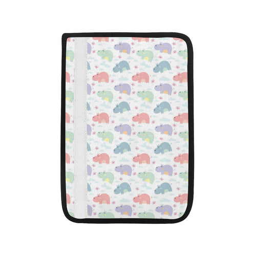 Hippopotamus Pattern Print Design 03 Car Seat Belt Cover