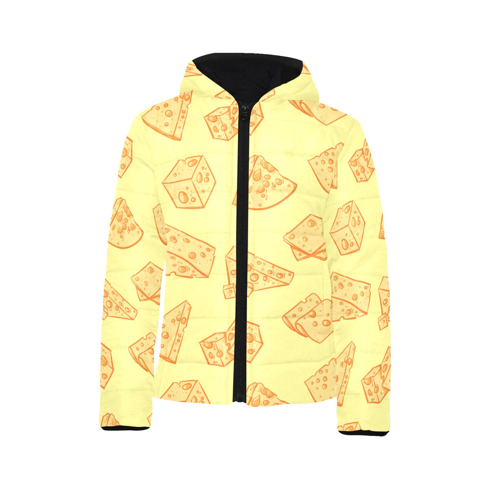 Cheese design pattern Kids' Boys' Girls' Padded Hooded Jacket