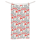 Red mushroom dot pattern Bath Towel