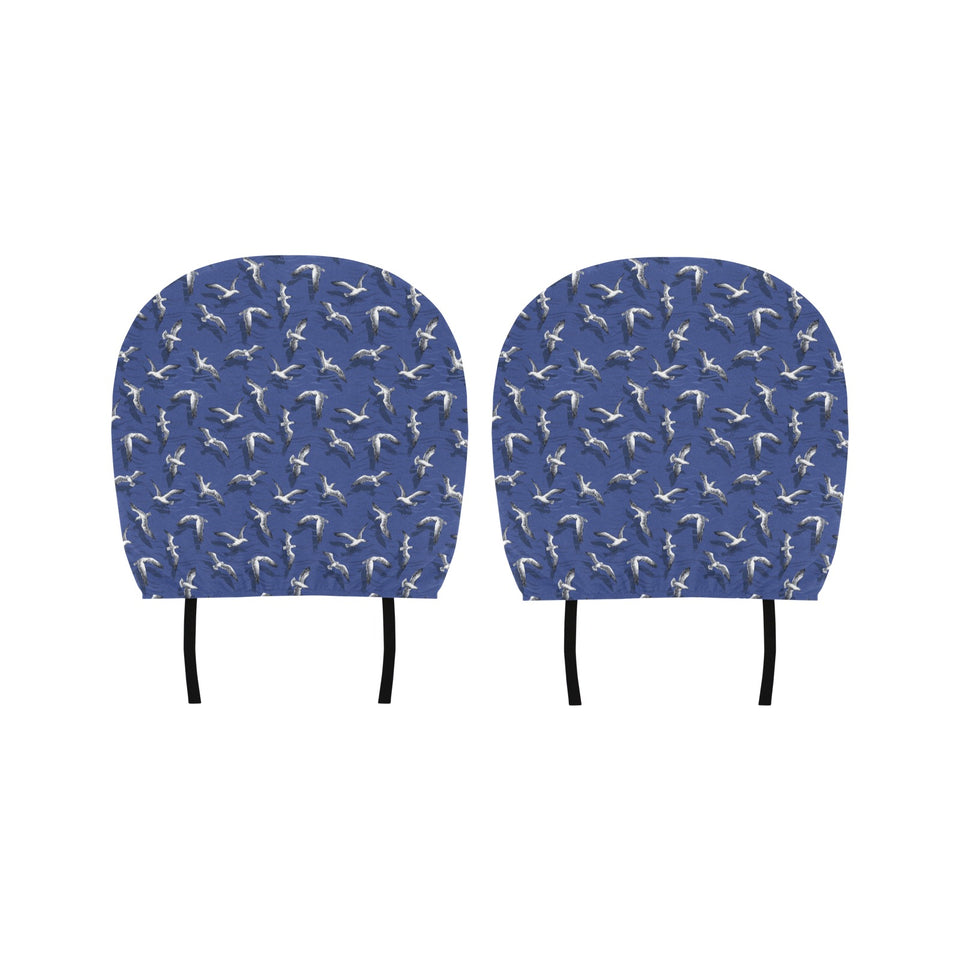 Seagull Pattern Print Design 03 Car Headrest Cover